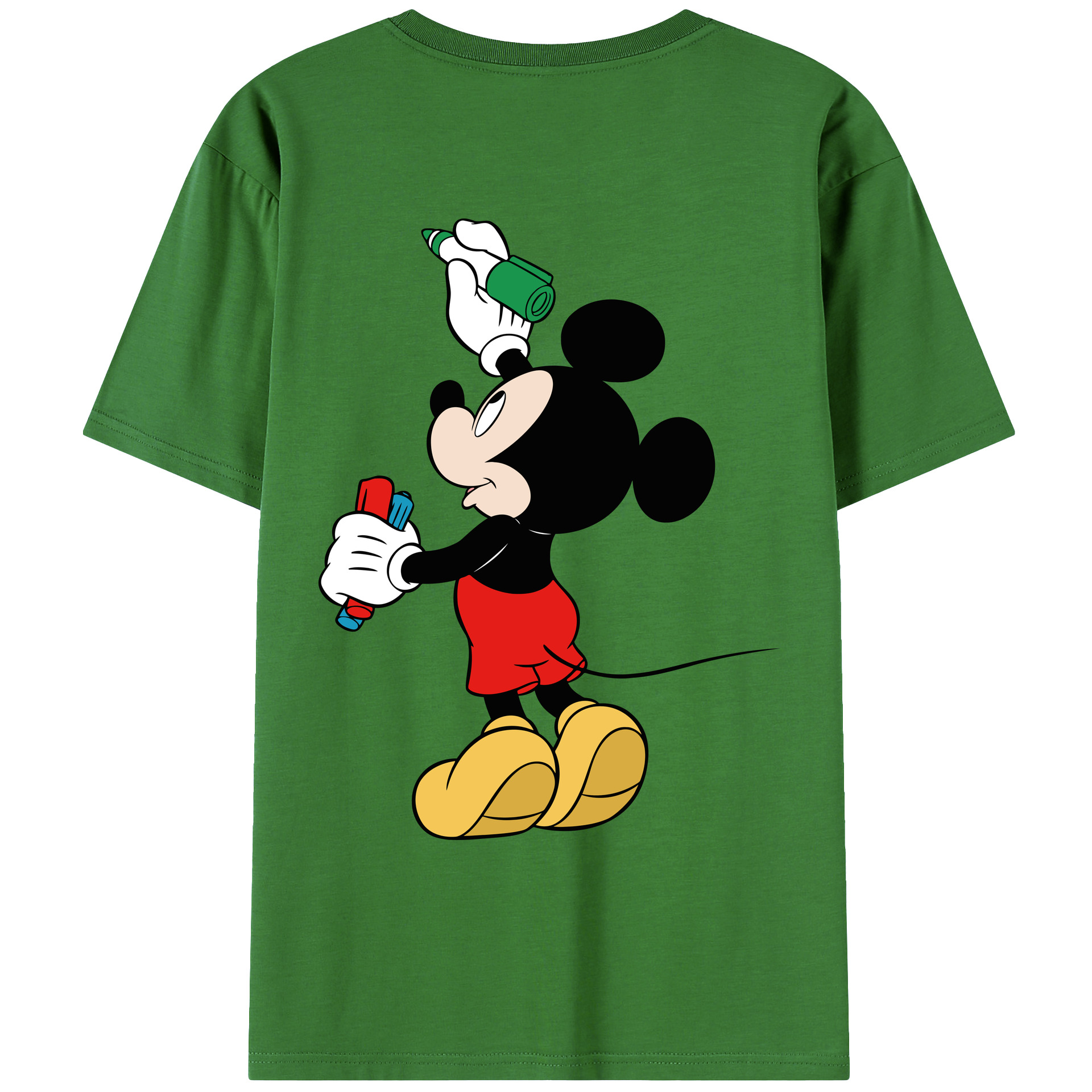 （画像用） ミッキーマウス Mickey Mouse レディース半袖Tシャツ(バックプリント)